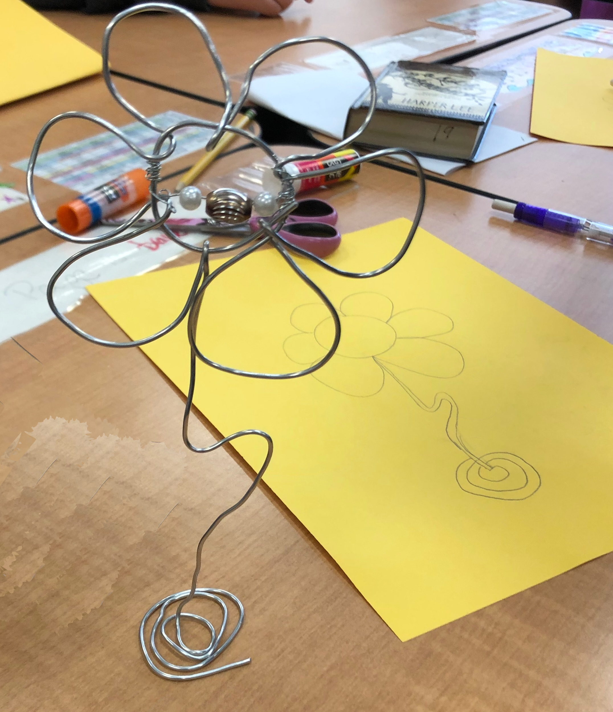Linear Wire Sculpture Inspired by Calder, Asawa, Oliviera